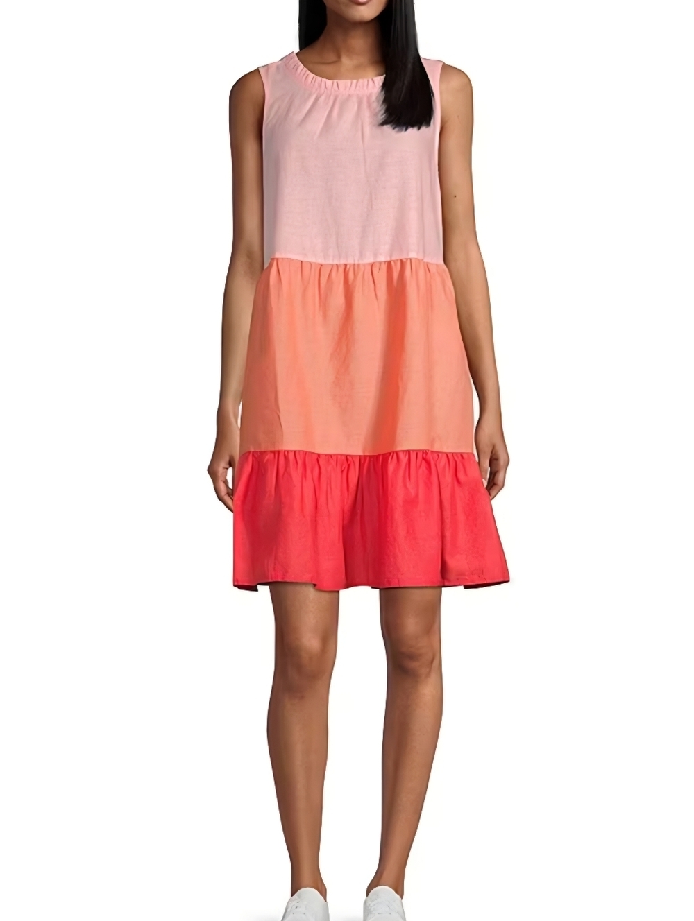 Nike Girls Pink, Coral & Red Tiered Sleeveless Dress Size Large - Picture 9 of 9